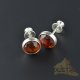 Cherry Stud amber earrings